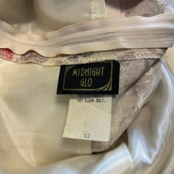 Gorgeous Vintage Floral Cream Tapestry Rayon Blend Dress 80s 90s Size 12 - Picture 7 of 8